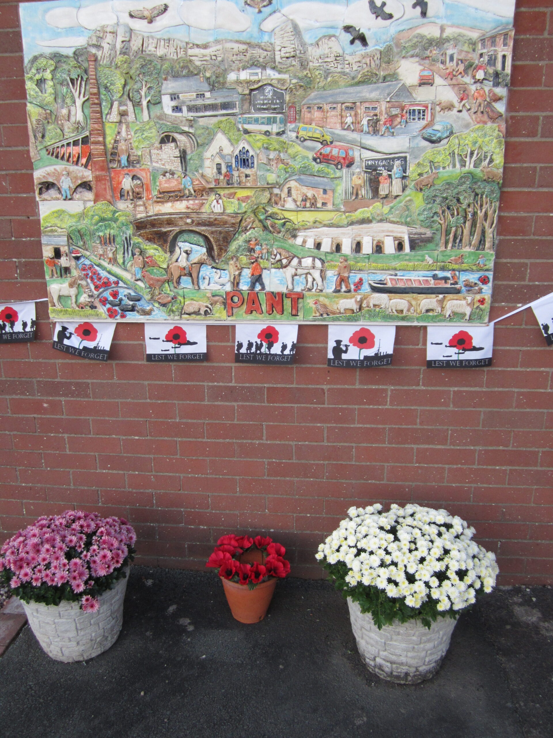 artwork with poppies and flowers